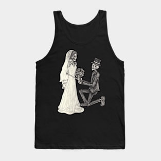 Skeletons lovers couple wedding. Tank Top